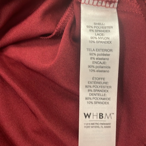 WHBM Burgundy Lace Trim Cami Top NWT - Picture 4 of 5